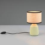 Stolová lampa Formentera, zelená/béžová, výška 27 cm Keramika/papier