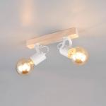 Stropné svietidlo Lynar, biele, drevo, kov, dĺžka 31 cm, 2-pl.