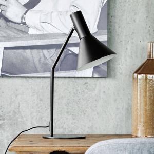 FRANDSEN Stolová lampa Lyss, čierna, kov, výška 50 cm, E27