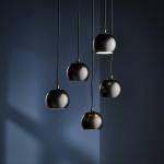 FRANDSEN Závesné svietidlo Ball, čierna matná, Ø 12 cm