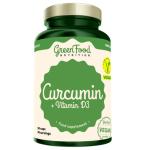 GREENFOOD Curcumin + vitamin D3 90 kapsúl