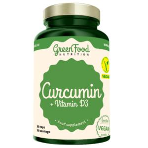 GREENFOOD Curcumin + vitamin D3 90 kapsúl