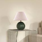 Globen Lighting Stolová lampa Castello, zelená/béžová, výška 28 cm