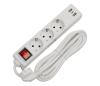 Predlžovací kábel s vypínačom 3Z+2xUSB-A+1xUSB-C 3m SCHUKO biela FL3G3WUSB