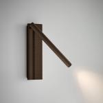 Bover LED nástenné svetlo Arid A/02 hnedé, hliník, 2 700 K