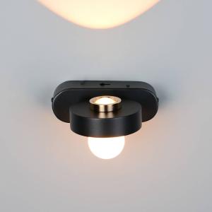 LED nástenné svetlo Arpino čierne, výška 15 cm, kovové, 2-pl.