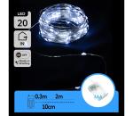 B.V.  - LED reťaz 20xLED/3xAA 2,3m studená biela B10303KO9