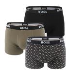 BOSS - boxerky 3PACK cotton stretch power design modern forest & B logo