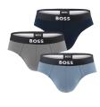 BOSS - slipy 3PACK cotton stretch BOSS ONE blue & gray tones