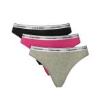 CALVIN KLEIN - nohavičky 3PACK Icon logo orchid & black tones
