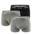 HUGO - boxerky 3PACK cotton stretch olive & black tones / palm