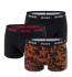 HUGO - boxerky 3PACK cotton stretch black & lava tones