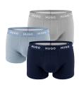 HUGO - boxerky 3PACK eco friendly cotton stretch navy & aqua tones