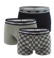 HUGO - boxerky 3PACK cotton stretch black / modern gray logo