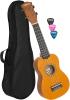 CASCHA HH 3964 Soprano Ukulele Yellow Set