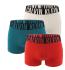 CALVIN KLEIN - pánske boxerky 3PACK Intense power redwood / turquoise tones