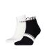 CALVIN KLEIN - pánske ponožky 2PACK Logo stripe quarter čierne