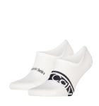 CALVIN KLEIN - pánske ponožky 2PACK Logo stripe neviditeľné biele