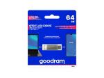 GOODRAM USB + USB C 64GB flash disk strieborný