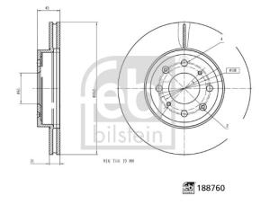 FEBI BILSTEIN Brzdový kotúč 188760