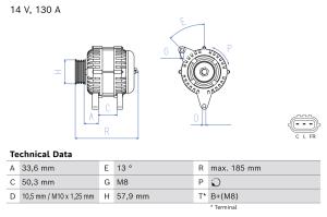 BOSCH Alternátor 0 986 085 610