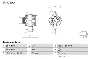 BOSCH Alternátor 0 986 085 660