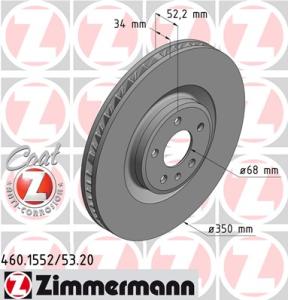 ZIMMERMANN Brzdový kotúč 460155220