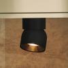 Downlight Pitcher, čierna/mosadz, 1-pl., kov, GU10