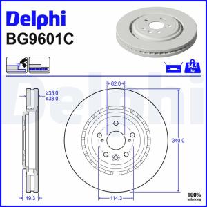 DELPHI Brzdový kotúč BG9601C