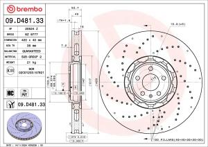 BREMBO Brzdový kotúč 09.D481.33