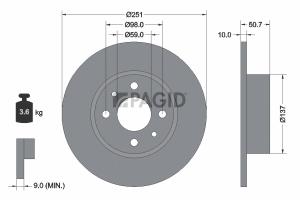 PAGID Brzdový kotúč 51803NC