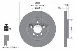 PAGID Brzdový kotúč 53954NHC