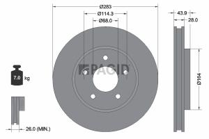 PAGID Brzdový kotúč 55801NC