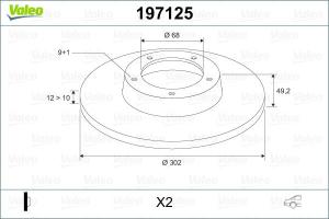 VALEO Brzdový kotúč 197125-D