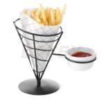 Stojan na hranolky, čierny STALGAST® - s držiakom na dip