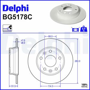 DELPHI Brzdový kotúč BG5178C