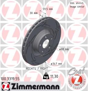 ZIMMERMANN Brzdový kotúč 100.3319.55