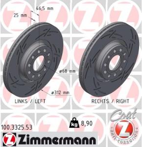 ZIMMERMANN Brzdový kotúč 100.3325.53