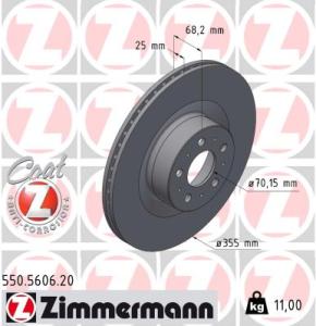 ZIMMERMANN Brzdový kotúč 550.5606.20