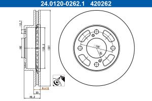ATE Brzdový kotúč 24.0120-0262.1