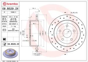 BREMBO Brzdový kotúč 08.B529.2X