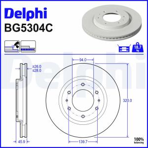 DELPHI Brzdový kotúč BG5304C