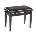 Melody adjustable piano bench Satin Rosewood Black Leather