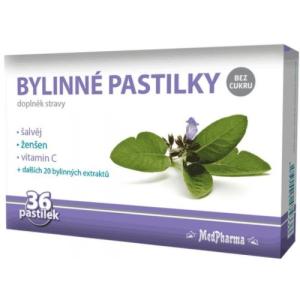 MEDPHARMA Bylinné pastilky bez cukru 36 kusov