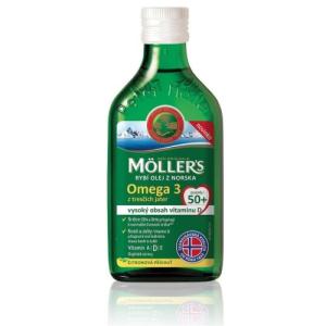MOLLERS Omega 3 rybí olej dospelí 50+ citrónová príchuť 250 ml