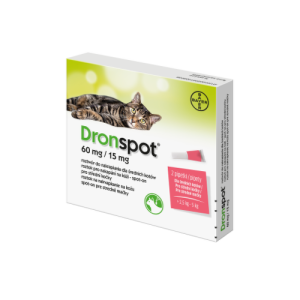 DRONSPOT 60 mg/15 mg spot-on pre stredne veľké mačky 2 x 0,7 ml