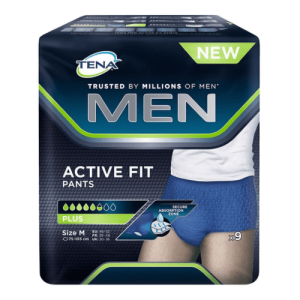 TENA Men inkontinenčné spodné prádlo, modré M 9 kusov