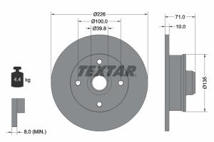 TEXTAR Brzdový kotúč 92041803