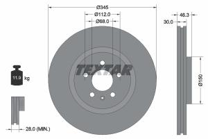 TEXTAR Brzdový kotúč 92143903