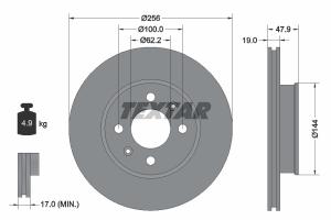 TEXTAR Brzdový kotúč 92144700